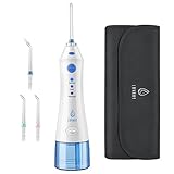 Lavany Oral Irrigator, Professional Rechargeable 220 ml Water Flosser with 4 Jet Nozzles, 3 Modes, Waterproof Cordless, Portable Dental Irrigator, Ideal for Kids and People with Braces (FC158)