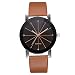 Wensltd Men's Classy Stainless Steel Quartz Military Sport Leather Band Dial Wrist Watch (Brown-1) primary