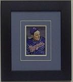 Trading Card Display Frame for One (1) Trading Card with Light Blue (White Trim) Matting and Black Frame