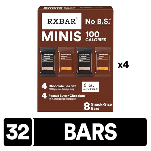 RXBAR MINIS PROTEIN BARS, 6G PROTEIN, GLUTEN FREE SNACKS, VARIETY PACK (4 BOXES, 32 COUNT)