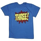 Happy Family Superhero Third Birthday Kids T-Shirt (6T, Royal Blue)