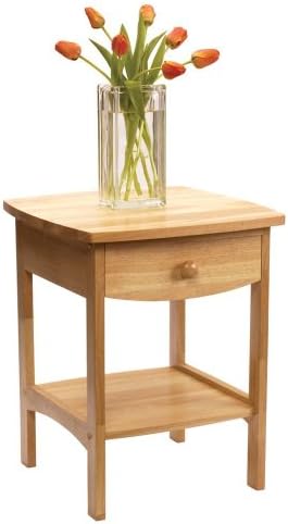 Classic Night Stand with Curved Lines Beechwood with Natural Finish