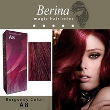 Amazon Com Berina A8 Burgundy Hair Dye Color Cream Dye 60 G