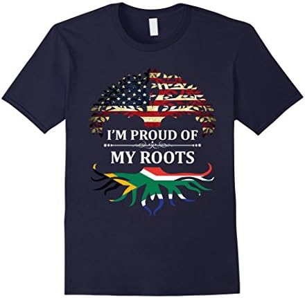Men's I'm Proud of My South African Roots t-Shirt ~ Flag Medium Navy