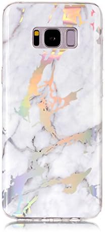 Wwwe Jewby Galaxy S8 Case, Bling Diamond Hard Case for Samsung Galaxy S8 with a Screen Protector (Marble B)