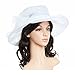 Women's Kentucky Derby Hat,Summer Fascinator Flowers Wide Brim Organza Church British Tea Party Wedding Dress Cap,White