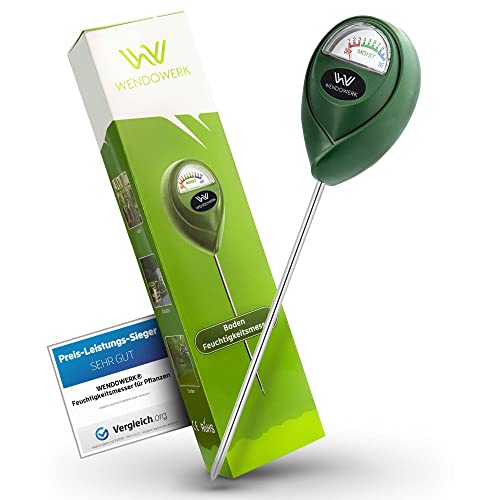 WENDOWERK® Boden Feuchtigkeitsmesser für Pflanzen - [Grün/Schwarz] - Ohne Batterien - Verbessertes Feuchtigkeitsmessgerät Pflanzen [2023] – Premium Bodentester