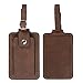 ONLVAN Executive Leather Luggage Tag with Snap Closure (Brown)