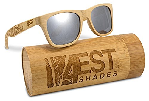 Bamboo Wood Sunglasses - Polarized handmade wooden shades in a wayfarer that Floats!