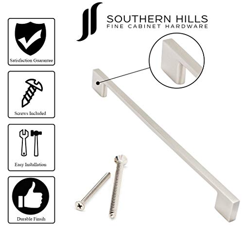 Southern Hills Brushed Nickel Handles, 8.75 Inch Screw Spacing