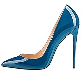 MONICOCO Women's Stiletto Heel Plus Size Shoes Pointed Toe Pump for Wedding Party Dress
