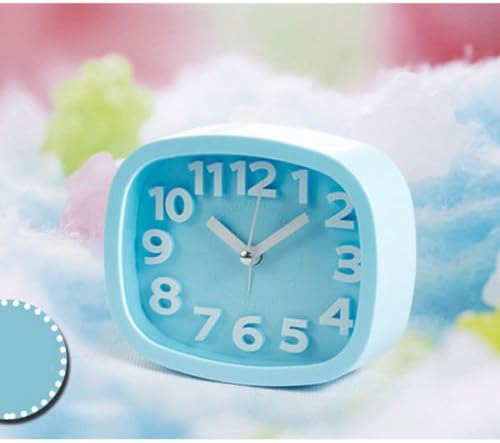 Digital Analog Alarm Clock Bedside Snooze Desk Quartz Clock Home Bedroom Office (Blue)