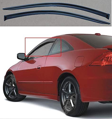 IINAWO 2x Compatible with 2003-2007 Honda Accord 2-Door Coupe Sun Rain Guard Vent Shade Side Window Wind Deflectors Window Visors