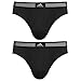 adidas Men's Athletic Stretch Sport Brief Underwear (2-Pack), Black, Large