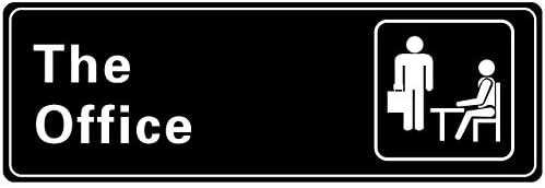 Venhua Office Visual Impact Self Adhesive Sign, The Office Sign Self-Adhesive Sign 9 X 3 Inch Door or Wall Sign Name Plate Acrylic (Black and White)