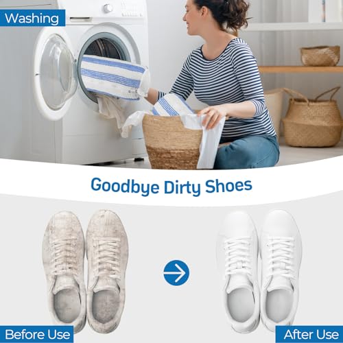 BoriYa 2026 New Upgrade Shoe Bag for Washing Machine Shoes, 2 Pieces, Microfibre 360° Cleaning Bag with Zip Lock for Cycling Shoe