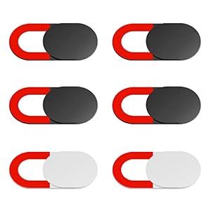 KIWI design Webcam – Cover per Webcam, 6 Pezzi, Ultra Sottile, per iPad PRO/Tablet/Laptop/PC/iPhone 8/7/6 Plus(4 Nero+ 2 Bianco)