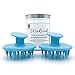 (2 Pack) Hair Shampoo Brush Head Scalp Massager Scrubber, Mold-free One-piece Solid Silicone, for Healthy Hair Growth Dry Scalp Dandruff, Adults Children Thick/thin Hair or Dogs Cats, WAKISAKI (Blue)