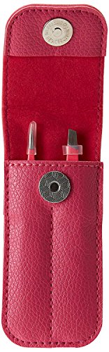 Precision Tweezers for Eyebrows - FEITA Professional Stainless Steel Slant & Pointed Eyebrow Tweezer Set with Travel Case for Woman Facial Hair Removal Clip (Pink - 2 Pcs) - Thumbnail 4