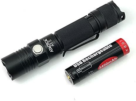 Atactical A1S Neutral White LED Flashlight, Pocket-Sized LED Torch, Super Bright 1150 Lumens CREE LED, IPX7 Water Resistant, 5 Modes Low/Mid/High/Trubo/ Strobe for Indoors and Outdoors