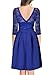 Miusol Women's Vintage Floral Lace 2/3 Sleeve Bridesmaid Cocktail Party Dress, Bright Blue, XX-Large