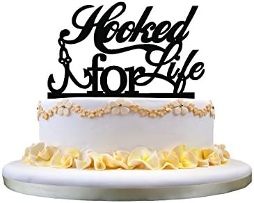 Beautiful Weeding Gift,Hooked For life cake topper