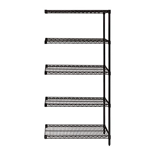 Quantum Storage Systems AD63-2124BK-5 Wire Shelving Add-On Kit, 24" W x 21" D x…