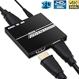 HDMI Splitter 1 in 2 Out, edola 2019 Upgrade Aluminum Ver1.4 HDCP, 4K HDMI 1x2 Splitter Supports 3D 4K@30HZ Full HD1080P for Xbox PS4/3 Fire Stick Roku Blu-Ray Player Apple TV HDTV