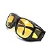 Huayang Unisex HD Night Driving Glasses Vision Care Eyes Protect Wrap Around Sunglasses Yellow