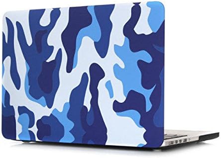 Candance® Newest Design Frosted Matte Surface Camo Pattern Crystal Hard Shell Case for MacBook Pro 13.3" with Retina Display A1502 / A1425 (NEWEST VERSION) Shell Cover with Silicone Keyboard Cover Skin Stickers Protector and screen protector(Ocean Camo)