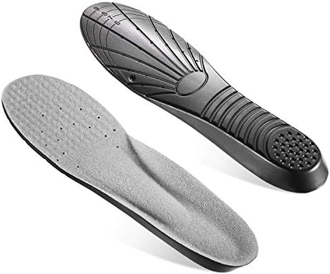 Memory Foam Sports Insoles for Men & Women Arch Support Shock Absorption and Cushioning, Comfort Orthotic Insoles for Plantar Fasciitis, Walking, Running and Hiking