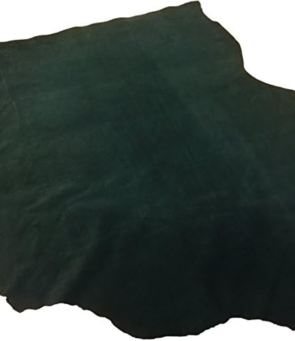 Colored Cowhide Leather Suede Split (12"x24", Forest Green)