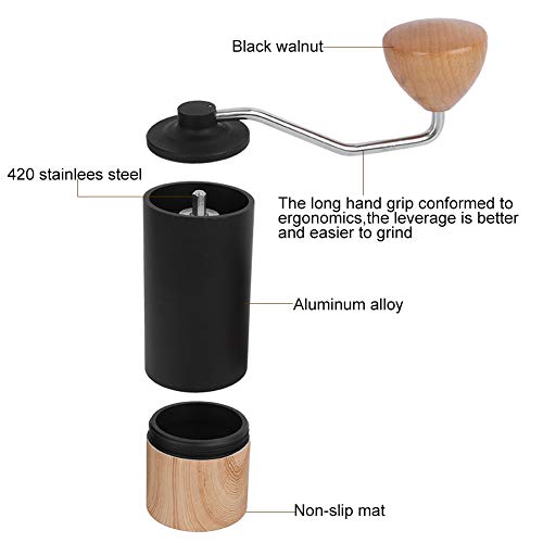 Manuelle Kaffeemühle, Gratmühle aus rostfreiem Stahl mit einstellbarer Einstellung Tragbare Handschleifmaschine für… – Bild 8