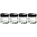 JUVITUS 1 oz / 30 ml Clear Thick Glass Straight Sided Jar With Black Smooth Lids (4 pack)
