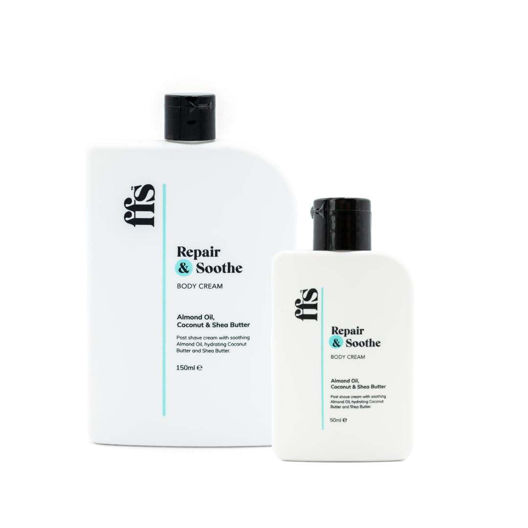 50ml & 150ml Repair & Soothe Post-Shave Body Creams for Women w/Shea Butter, Almond Oil, Coconut Butter - Paraben & Cruelty-Free Body Moisturiser for Dry Skin - FFS Beauty Sensitive Skin Moisturiser
