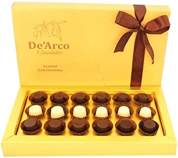 De'Arco Chocolatier Chocolate Gift Box, Dark Chocolates, Premium Chocolates, Reagalia Treat, French Style Luxury Chocolates, 18 Pieces