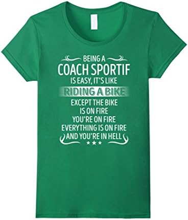 Womens Being A Coach Sportif It's Like Riding A Bike TShirt XL Kelly Green