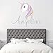 Unicorn Name Wall Decal Name Wall Sticker Nursery Wall Decal Personalized Name Wall Decal for Girls Room Boys Room Baby Name Monogram Vinyl Design Wall Decor Bedroom Decor for Boys Unisex Wall Decal