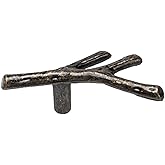 Txinmin Home 2 Pack Bronze Twig Knobs Branch Zinc Alloy Decorative Cabinet Wardrobe Furniture Door Drawer Knobs Pulls Handles