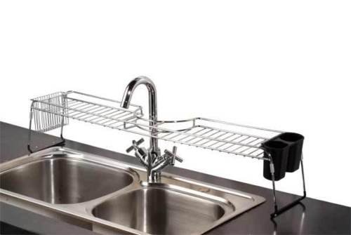 Heavy Duty Chrome Plated Steel Over the Sink Sturdy Sponge Shelf Organize Your Soaps, Sponges, Steel Wool, All Kitchen Items