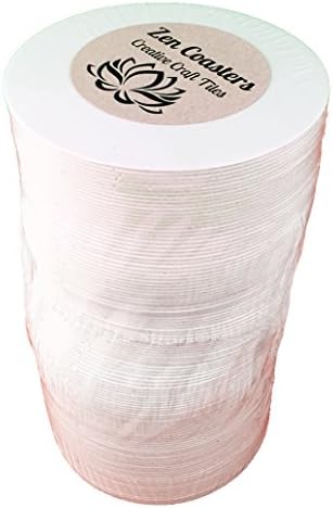 Zen Coasters Creative Craft Tiles for Craft Projects or Drinks - 4 Inch, Set of 125 Round Medium Weight Paper Fiberboard, Blank, Disposable Coasters - Made in USA