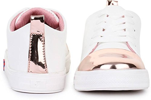 hve women white shiney casual shoes