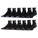 Fila Mens Ankle Socks 6 Pack Jacquard Logo (Black, 13-15)