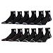 Fila Mens Ankle Socks 6 Pack Jacquard Logo (Black, 13-15)