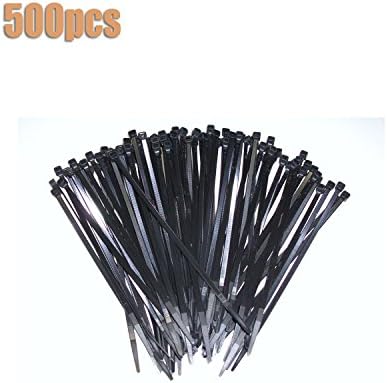 Self-Locking 8-Inch Nylon Cable Tie in Black - 500 PCS