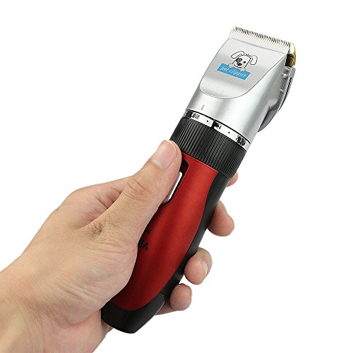 LINEBA Ceramic Blade Pro Cordless Electric Pet Shaver----Dog Cat Hair Grooming Trimmer Clipper Kit Red