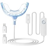 Teeth Whitening LED Light-PHOBE 16 LED Teeth Whitening Light Mouth Tray Teeth Whitening Enhancer Light Trays Connected with iPhone/Android/Type-C for Home Use