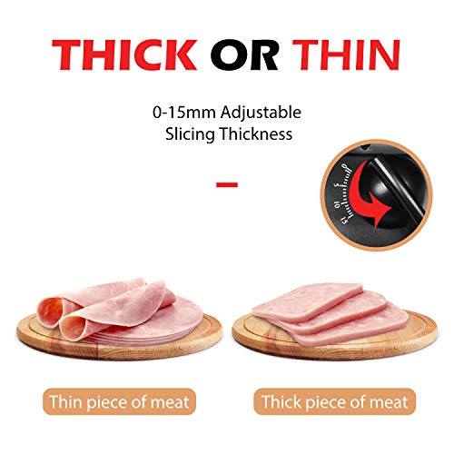 Techwood Meat Slicer Electric Food Slicer with 7.5” Removable Stainless