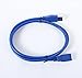 Bluwee USB 3.0 Extension Cable -2 Feet (0.6 Meters) - A-Male to A-Female [Full-Covered Female Blue]