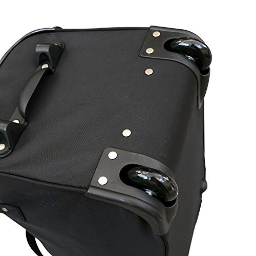 NFL Jacksonville Jaguars Wheeled Duffle Bag, 22 x 12 x 5.5, Black